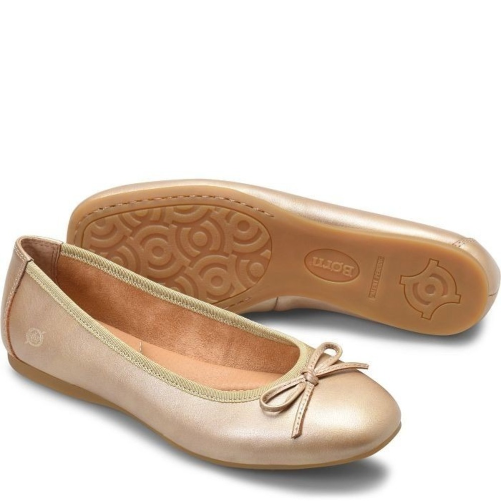 Born® (Women's 11 B) BRIN™ Ballet Flats in Gold Metallic - $120